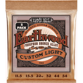 Ernie Ball 3545 Earthwood PSB Custom Light 3-pack